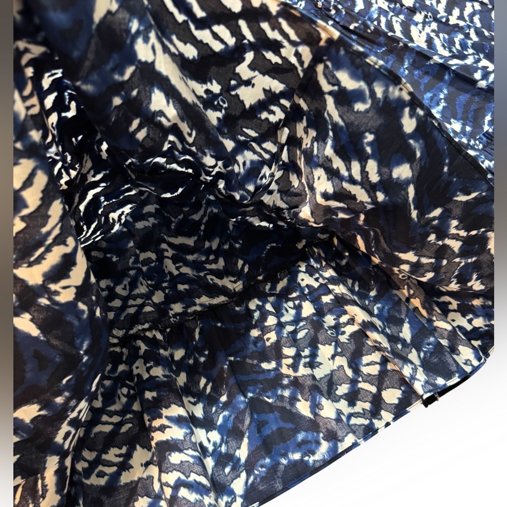 Diane von Furstenberg Nora Midi Dress Tie Dye Tiger Blue/White NWT Size 14 - Picture 9 of 16